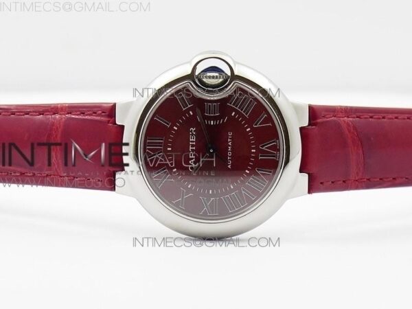 Ballon Bleu 33mm SS AF Red Dial on Red Croco Leather Strap – Bild 2