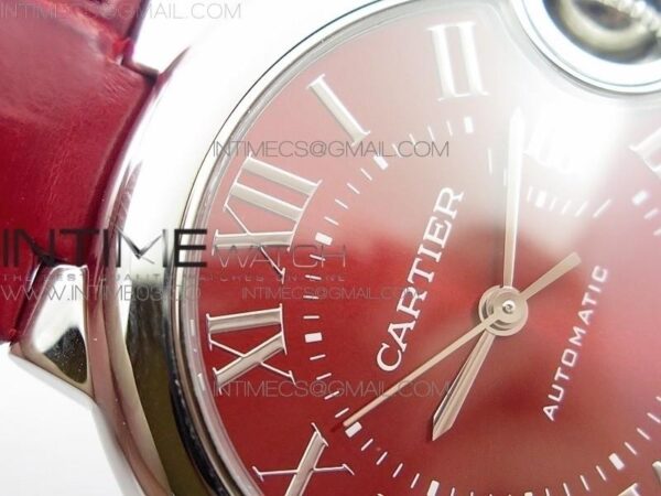 Ballon Bleu 33mm SS AF Red Dial on Red Croco Leather Strap – Bild 6