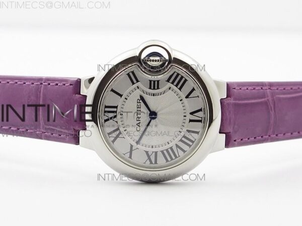 Ballon Bleu 33mm SS AF White Textured Dial on Purple Crocodile Strap Ronda Quartz – Bild 2