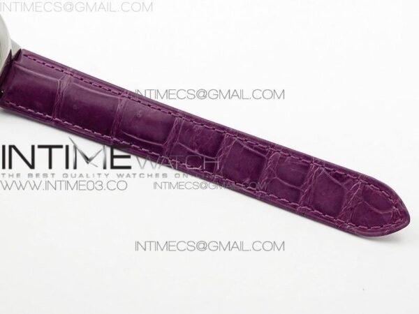 Ballon Bleu 33mm SS AF White Textured Dial on Purple Crocodile Strap Ronda Quartz – Bild 12
