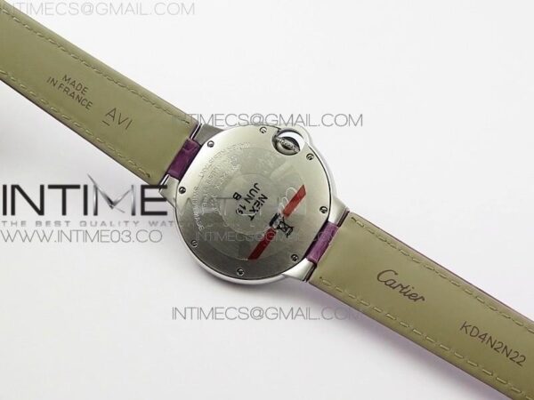 Ballon Bleu 33mm SS AF White Textured Dial on Purple Crocodile Strap Ronda Quartz – Bild 15