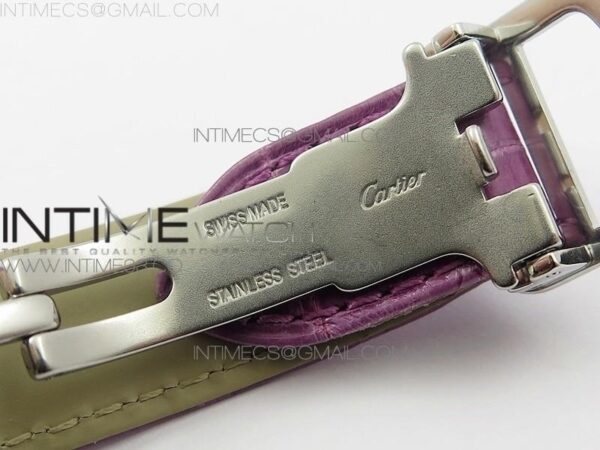 Ballon Bleu 33mm SS AF White Textured Dial on Purple Crocodile Strap Ronda Quartz – Bild 16