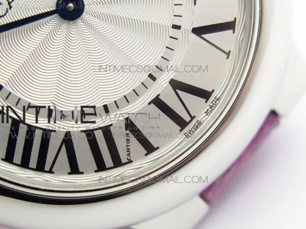 Ballon Bleu 33mm SS AF White Textured Dial on Purple Crocodile Strap Ronda Quartz – Bild 3