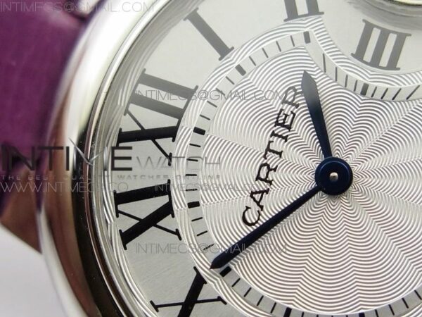 Ballon Bleu 33mm SS AF White Textured Dial on Purple Crocodile Strap Ronda Quartz – Bild 6
