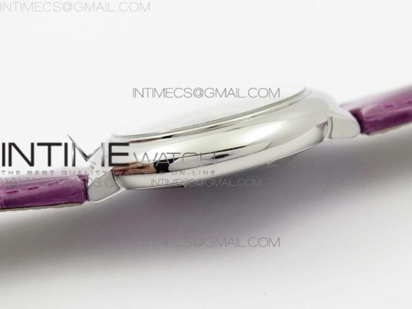 Ballon Bleu 33mm SS AF White Textured Dial on Purple Crocodile Strap Ronda Quartz – Bild 8