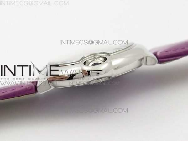 Ballon Bleu 33mm SS AF White Textured Dial on Purple Crocodile Strap Ronda Quartz – Bild 9