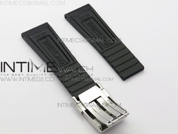 BREITLING BLACK GUMMY RUBBER STRAP 24/20 + GENUINE CLASP – Bild 13