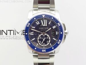 Calibre de Cartier Diver SS JF Blue Dial on SS Bracelet 23J