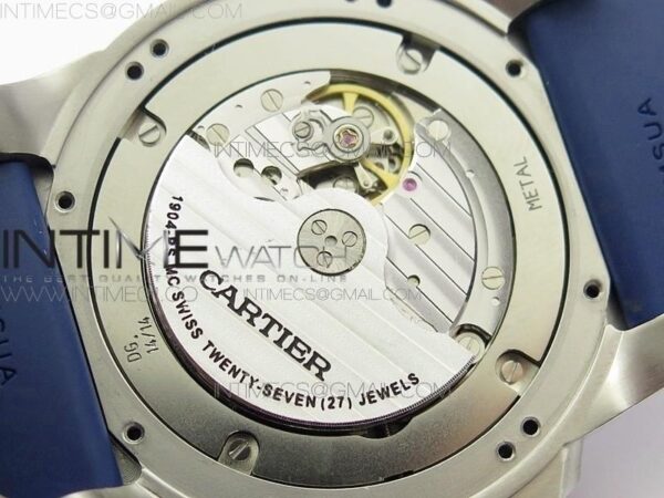 Calibre De Cartier Diver SS/RG Blue JJF on Blue Rubber Strap – Bild 10
