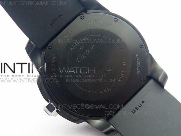 Calibre de Cartier W7100056 DLC JJF Black Dial on Black Rubber Strap 23J – Bild 13