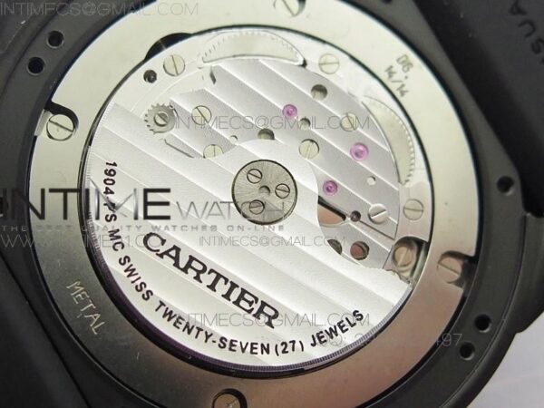 Calibre de Cartier W7100056 DLC JJF Black Dial on Black Rubber Strap 23J – Bild 14