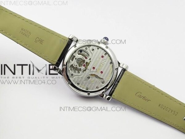 Rotonde Flying Tourbillon SS BLF White Dial Diamonds Bezel on Black Leather Strap V2 – Bild 10
