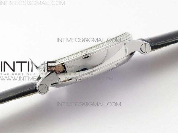 Rotonde Flying Tourbillon SS BLF White Dial Diamonds Bezel on Black Leather Strap V2 – Bild 8