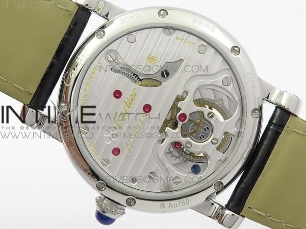 Rotonde Flying Tourbillon SS BLF White Dial Diamonds Bezel on Black Leather Strap V2 – Bild 9