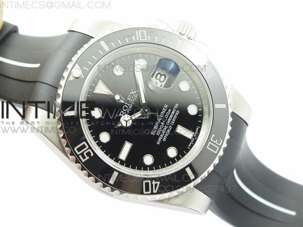 RUBBERB WHITE LINE RUBBER STRAP WITH TANG BUCKLE FOR SUBMARINER – Bild 5