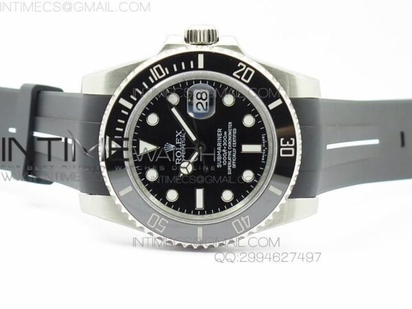 RUBBERB WHITE LINE RUBBER STRAP WITH TANG BUCKLE FOR SUBMARINER – Bild 7