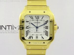 Santos de Cartier 40mm 2018 BVF  YG White Dial on YG SmartLinks Bracelet