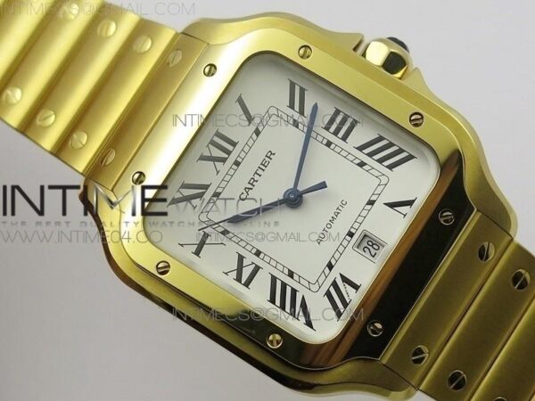 Santos de Cartier 40mm 2018 BVF  YG White Dial on YG SmartLinks Bracelet – Bild 12