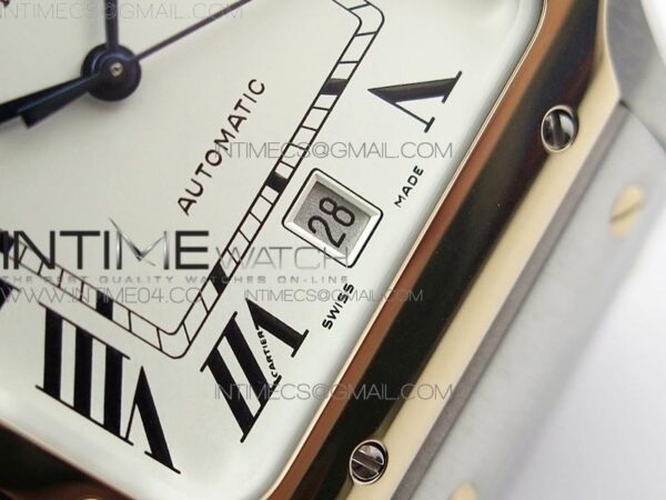 Santos de Cartier 40mm 2018 SS/RG BVF RG Bezel White Dial on SS/RG SmartLinks Bracelet – Bild 4