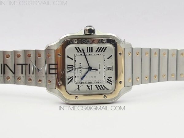 Santos de Cartier 40mm 2018 SS/RG BVF RG Bezel White Dial on SS/RG SmartLinks Bracelet – Bild 5