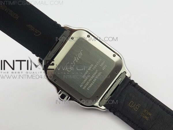 Santos de Cartier 40mm 2018 SS/RG V6F White Dial on Black Leather Strap – Bild 13