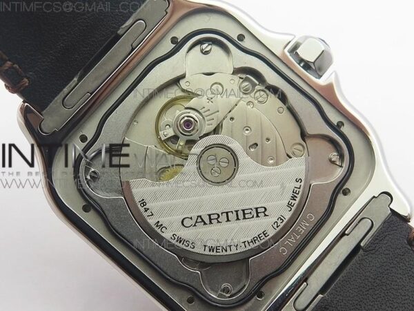 Santos de Cartier 40mm 2018 SS/RG V6F White Dial on Black Leather Strap – Bild 18