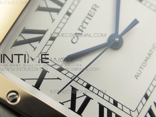Santos de Cartier 40mm 2018 SS/RG V6F White Dial on Black Leather Strap – Bild 6