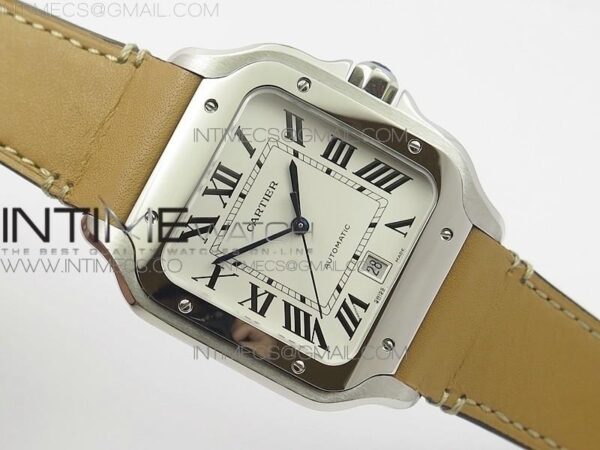 Santos de Cartier Large 2018 KOR  White Dial on Brown Leather Strap – Bild 2