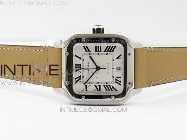 Santos de Cartier Large 2018 KOR  White Dial on Brown Leather Strap – Bild 4