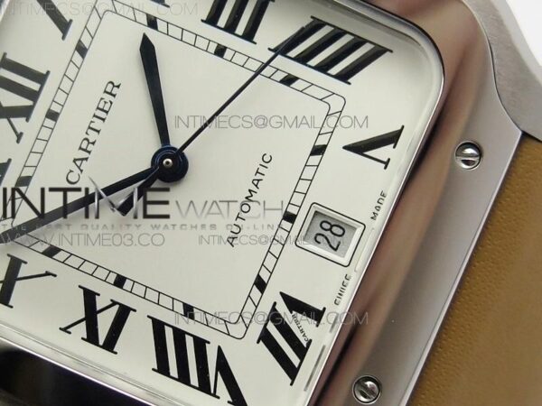 Santos de Cartier Large 2018 KOR  White Dial on Brown Leather Strap – Bild 5