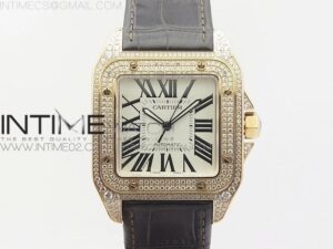 Santos de Cartier 40mm 2018 BVF Blue Dial on SS SmartLinks Bracelet