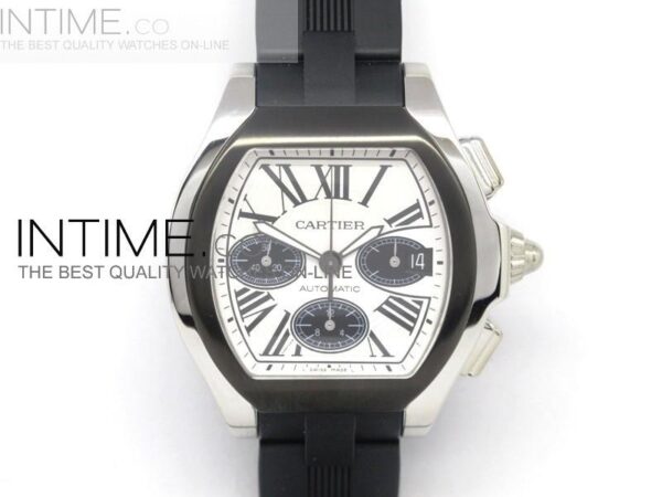 XL Roadster S SS White Dial Chronograph on Black Rubber Strap