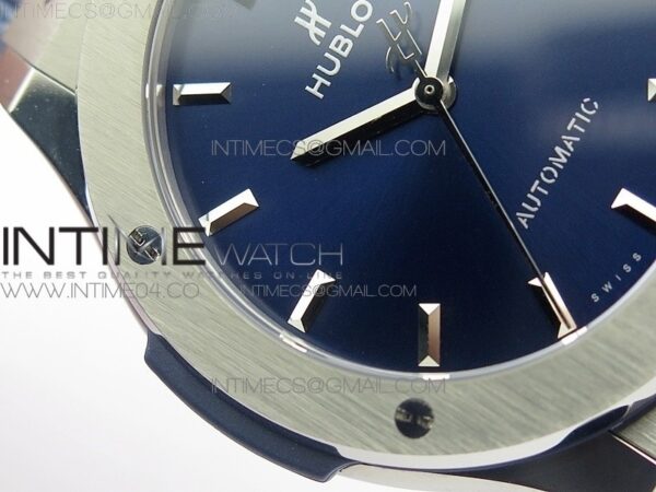 CLASSIC FUSION 45MM TITANIUM WWF 1:1 BEST EDITION BLUE DIAL ON BLUE GUMMY STRAP ASIAN HB1112 – Bild 3