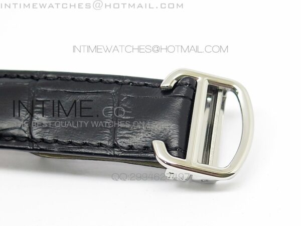 CLE DE CARTIER SS V6F WHITE TEXTURED DIAL ON BLACK LEATHER STRAP MIYOTA9015 – Bild 4