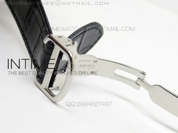 CLE DE CARTIER SS V6F WHITE TEXTURED DIAL ON BLACK LEATHER STRAP MIYOTA9015 – Bild 6