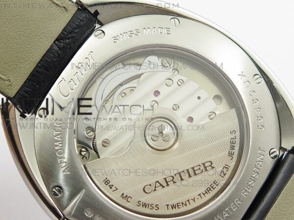 CLE DE CARTIER SS V6F WHITE TEXTURED DIAL ON BLACK LEATHER STRAP MIYOTA9015 – Bild 11