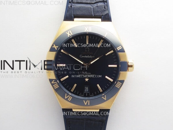 Constellation 41mm Blue Ceramic Bezel RG VSF 1:1 Best Edition Blue Dial on Blue Gummy Strap A8900