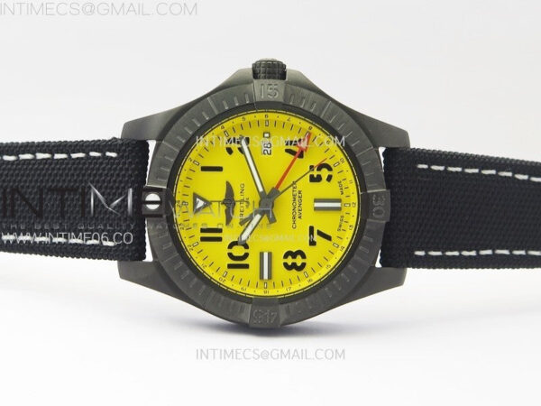 AVENGER V32395 45mm Ti DLC 1:1 Best Edition Yellow Dial on Nylon Strap A2824 – Bild 3