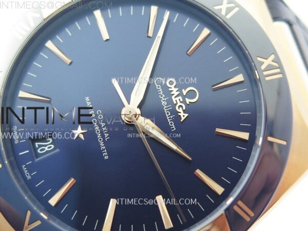 Constellation 41mm Blue Ceramic Bezel RG VSF 1:1 Best Edition Blue Dial on Blue Gummy Strap A8900 – Bild 4