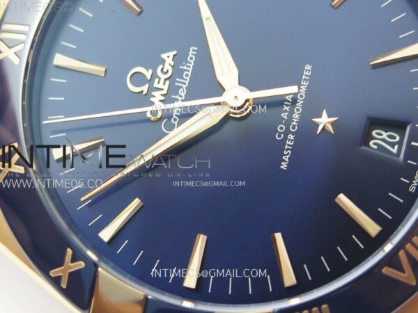 Constellation 41mm Blue Ceramic Bezel RG VSF 1:1 Best Edition Blue Dial on Blue Gummy Strap A8900 – Bild 6