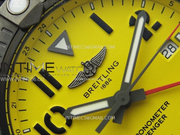 AVENGER V32395 45mm Ti DLC 1:1 Best Edition Yellow Dial on Nylon Strap A2824 – Bild 8