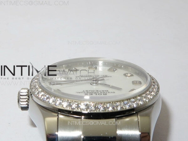 DateJust 31mm 72610 SS Crystals Bezel APSF Best Edition White MOP Dial Crystals Markers on Oyster Bracelet A2824 – Bild 10