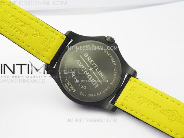 AVENGER V32395 45mm Ti DLC 1:1 Best Edition Yellow Dial on Nylon Strap A2824 – Bild 14