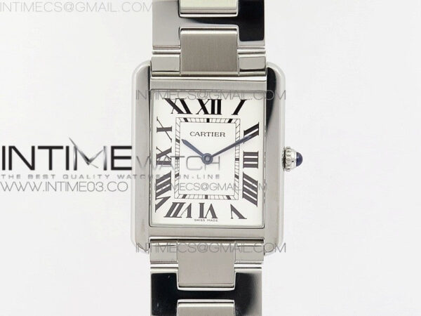Tank Solo Ladies 28mm SS K11F 1:1 Best Edition White Dial on SS Bracelet Ronda Quartz