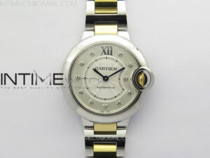 Ballon Bleu 33mm SS/YG K3F 1:1 Best Edition White Textured Dia Markers Dial on SS Bracelet A076