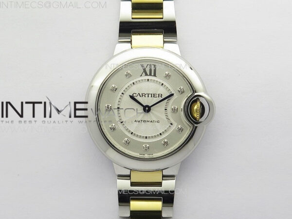 Ballon Bleu 33mm SS/YG K3F 1:1 Best Edition White Textured Dia Markers Dial on SS Bracelet A076