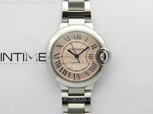 Ballon Bleu 33mm SS K3F 1:1 Best Edition Pink Textured Dial on SS Bracelet A076