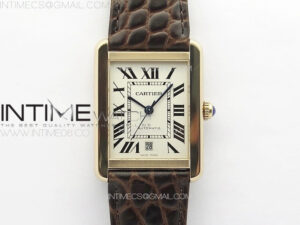 Tank Solo 31mm RG APSF 1:1 Best Edition White Dial on Brown Leather Strap MIYOTA 9015