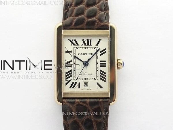 Tank Solo 31mm RG APSF 1:1 Best Edition White Dial on Brown Leather Strap MIYOTA 9015