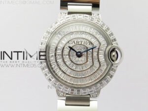 Ballon Bleu T Crystal 36mm SS Full Paved Crystal Dial on SS Bracelet Ronda quartz